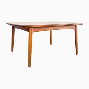 Mesa de comedor danesa Mid-Century moderna de teca, años 60