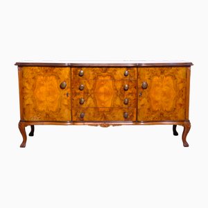 Chippendale Sideboard with 2 Doors 4 Drawers & Illuminated and Mirrored Bar Compartment, 1970s