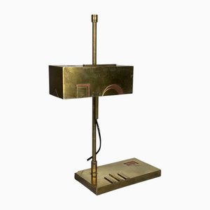 Lampe de Bureau Architecturale Bauhaus Art Déco en Laiton attribuée à Marcel Breuer, 1980s