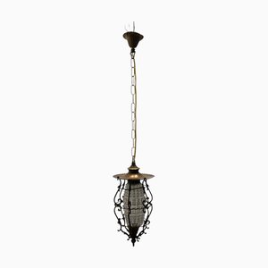 Petite Suspension en Cristal de Bronze, 1950s