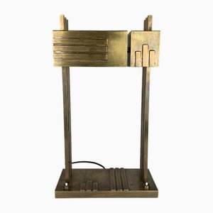 Lampada Bauhaus Art Deco in ottone di Marcel Breuer, anni '80
