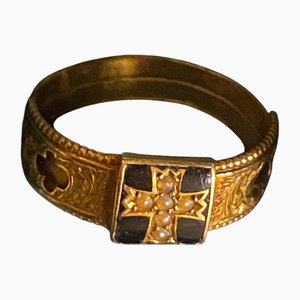 Anillo de luto victoriano de oro