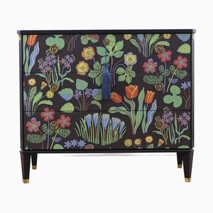 Gustavianische Vintage Truhe mit Frühlingsblumen von Josef Frank, Schweden, 1900er
