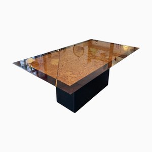 Italian Burl Dining Table from Miniforms, 1970s