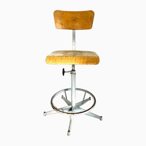Vintage Industrial Adjustable Swivel Workshop Chair, 1960s
