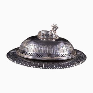 Viktorianischer Butterhalter mit Deckel