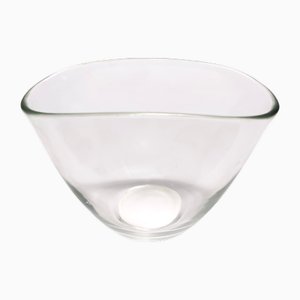 Vintage Transparent Hand-Blown Murano Glass Vase, Italy, 1950s