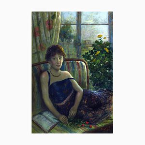Renato Criscuolo, Ragazza vicino alla finestra, 2009, Olio su tela