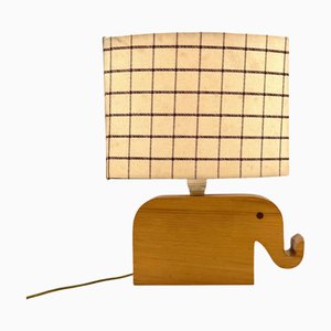 Mid-Century Moderne Elefanten Tischlampe aus Holz, 1960er