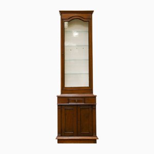 Walnut Wood Cabinet with Display Case, 1950s