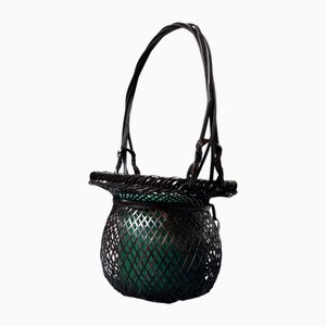 Vintage Bamboo Hanakago Ikebana Basket, 1950s