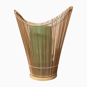 Vintage Bamboo Hanakago Ikebana Basket, 1960s
