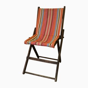 Silla de playa francesa de madera, años 40