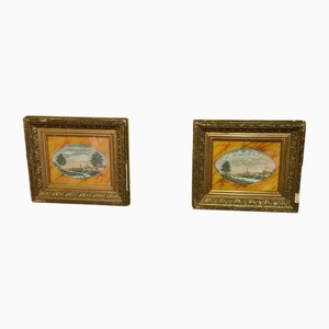 J. Le Bihan, Oeuvres De Timbres-Poste, Fin Du 19ème Siècle, Collages, Encadrés, Set de 2