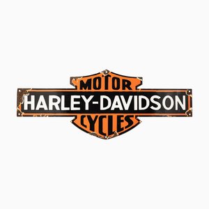 20. Jh. Emailliertes Motorrad Schild von Harley-Davidson, 1950er