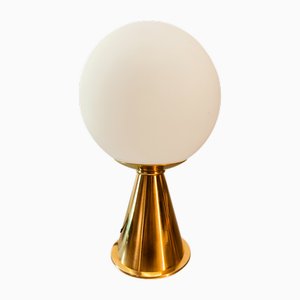 Brass Table Lamp with White Sphere
