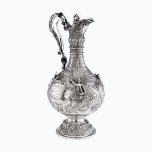 19th Century Victorian Silver Armada Jug, London, 1891