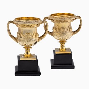 Vergoldete britische Warwick Vasen, 20. Jh. von Asprey, 1914, 2er Set