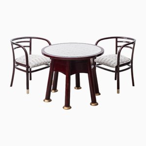Art Nouveau Table by Adolf Loos and Armchairs by Otto Wagner, Vienna, Austria, 1902-1905, Set of 3