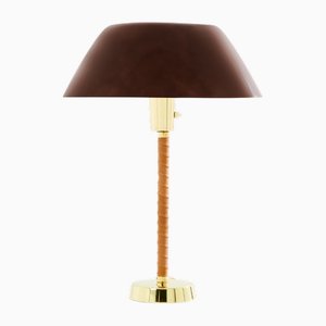 Senator Tischlampe aus Messing & Leder von Lisa Johansson-Pape, 1950er