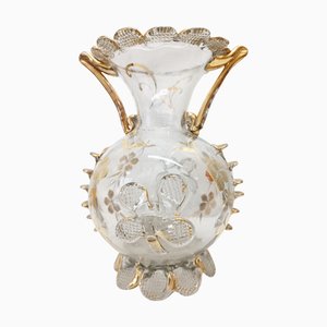 Venezianische Vase aus Muranoglas in Gold von Barovier & Toso