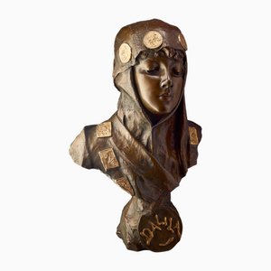 Emmanuel Villanis, Grand Buste de Dalila Art Nouveau, 1890s-1910s, Bronze