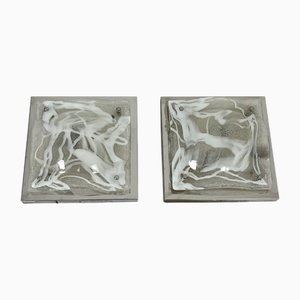 Murano Glass Wall Lamps in the style of Toni Zuccheri for Mazzega, 1960s, Set of 2