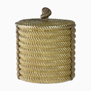 Valenti Spain Silver Nautical Rope Shell Brass Wine Cooler, 1970s
