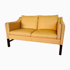 Vintage Danish 2 Person Sofa in Buttermilk Leather from Skipper, 1970s