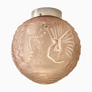 Lampada da soffitto grande Art Déco di Muller Frères, Francia, anni '20