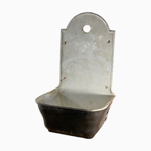 French Enameled Iron Fountain or Washbasin, 1920s
