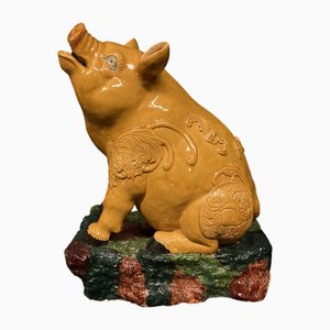 Earthenware Pig Sculpture, 1800s