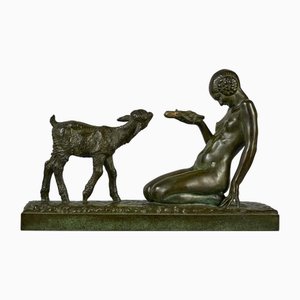 M. Courbier, Figurine Barbedienne Art Déco, 1920s, Bronze