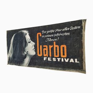 Bannière Publicitaire pour Cinéma Peinte à la Main avec Greta Garbo, Allemagne, 1920s-40s
