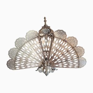 Bouclier d'Étincelle Peacock Tail en Bronze et Fer, 1960s