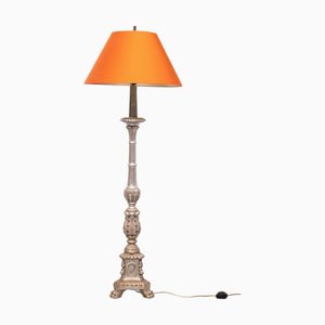 Italian Baroque Style Carved Wood Floor Lamp, 1970s