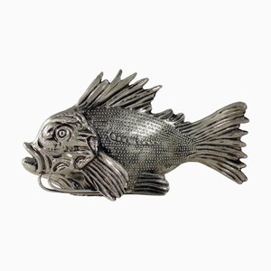 Mauro Manetti, Fish Sculpture, 1970s, Pewter
