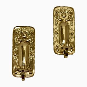 Mid-Century Modern Swedish Brass Sconces, Set of 2