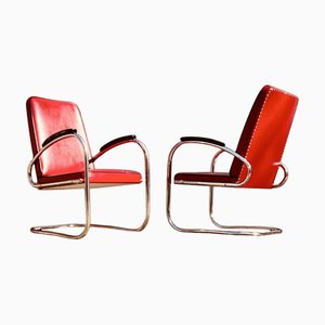 Fauteuils Cantilever en Acier Tubulaire par Mauser Werke, Bauhaus Modern, Allemagne, 1930s, Set de 2