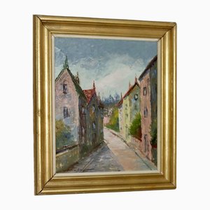 Carl Stenshammar, Pink City, 1960s, Oil on Canvas, Framed