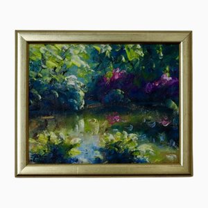 Huile sur Toile Conny Nyström, Lake, 1950s, Encadrée