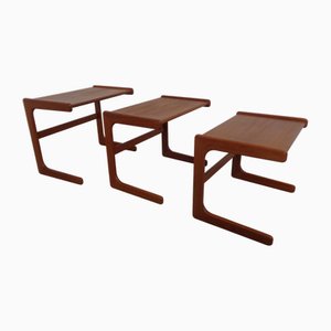 Dänische Teak Satztische von Salin Nyborg, 1960er, 3er Set