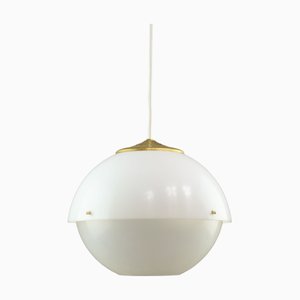 Italian Space Age Pendant in Brass and Acrylic Glass, 1970s