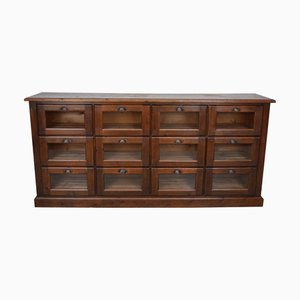 Vintage Dutch Pine Haberdashery Shop Cabinet
