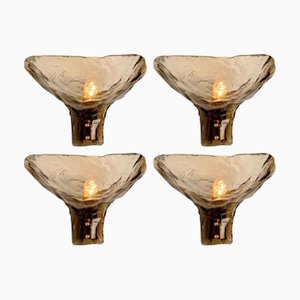 Wandlampe aus Rauchglas & Messing von JT Kalmar, 1970