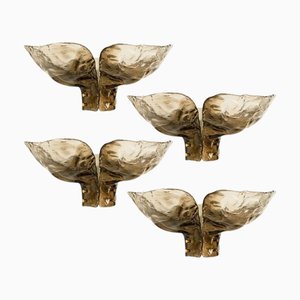 Große Wandlampe aus Rauchglas von JT Kalmar für Kalmar, 1970