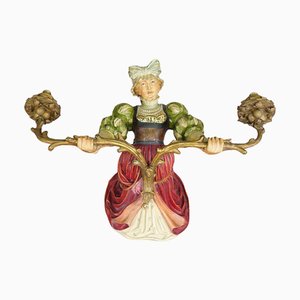 Applique da donna in legno intagliato, inizio XX secolo