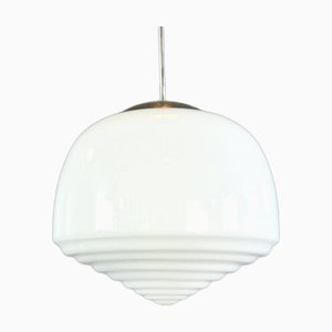 Large Opaline Pendant Light, 1930s