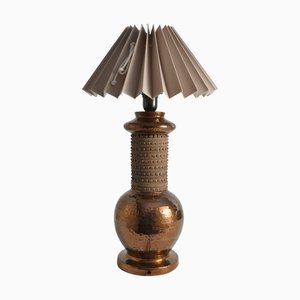 Mid-Century Modern Copper-Hued Ceramic Table Lamp by Bitossi for Bergboms, 1970s