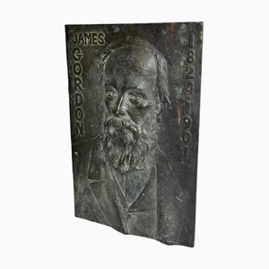 Artiste Victorien Écossais, Portrait de James Gordon, années 1800, Panneau de Sculpture en Bronze